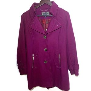 Green Envy wool blend coat fuchsia Medium NWT